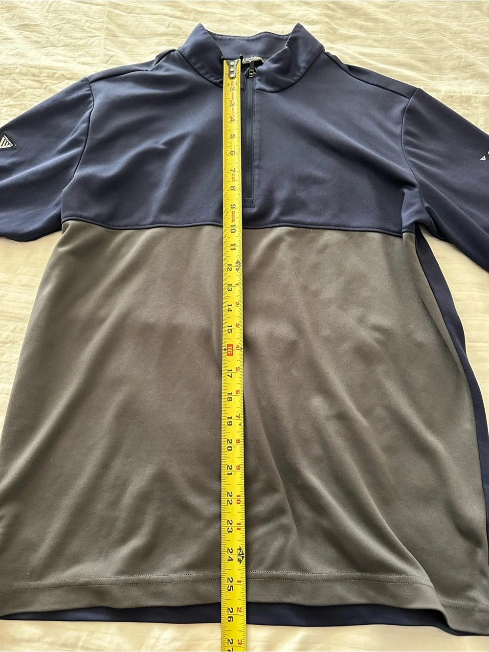 Men's Levelwear Two-Tone Navy and Gray Zip-Up Sweater